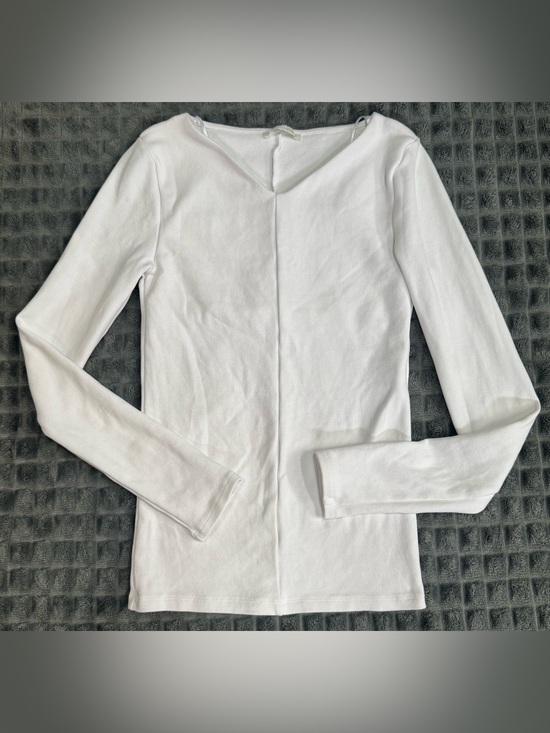 Zara Tops - 2/$20 Zara Large Women's White Long-Sleeve V-Neck Top Shirt Blouse (B6)